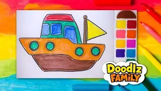 🚢 Easy Ship Drawing for Kids | رسم باخرة للأطفال خطوة بخطوة