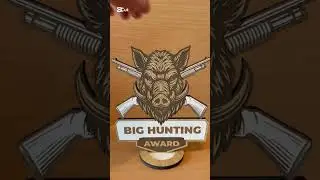 Wild Boar Hunting Award Trophy &ndash; Laser Cut Files SVG DXF AI for 3mm & 4mm Woo #lasercutting #wood