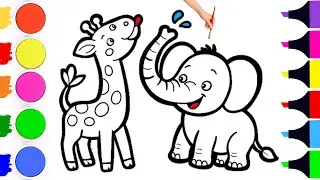 🐘🦒How To Draw Cute Elephant and Giraffe | Easy Drawing Step By Step Tutorial