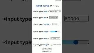 Top 5 🔥 Input Tags in HTML 👨‍💻 