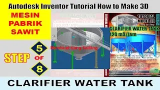 How to make 3d model Clarifier Water Tank|step 5 of 8| Membuat tiang keliling