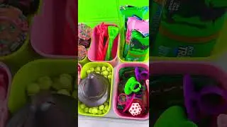 Packing School Lunch with *WICKED* Candy FOOD *BENTO Box* Satisfying Video ASMR! 🩷💚🍭 #asmr #candy