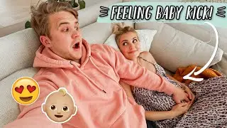 HUSBAND FEELS BABY KICK FOR THE FIRST TIME!