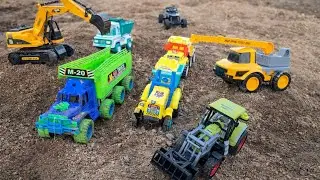 Toy Construction Vehicles | JCB, Toy, Kids, Truck Dump Truck, Crane Toys | JCB Cartoon Tractor Toy