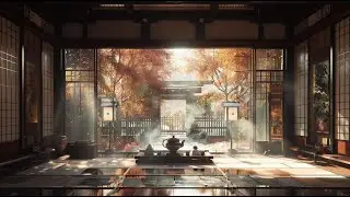 Japanese Style Winter Ambience with Soft Fire Crackling for Relaxing Study and Deep Sleep
