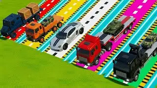Garage with Colors - ALL MIXER TRUCK WITH DOUBLE FLATBED TRAILER TRUCK, OSHKOSH, RHEINMETAL, MAN KAT