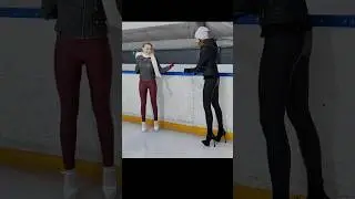 On 15 centimeter heels on ice 🧊  #heelsonice #highheels #leggings #highheelsonice #fleegleheels