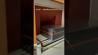box case film wrapping four corner cutting shrinking  wrapper machine  #shrinkwrapmachine