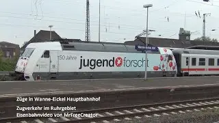 BR 101 Jugend forscht mit Intercity, Regionalexpress 2 mit BR 146 und Fanzug im Wanner HBF