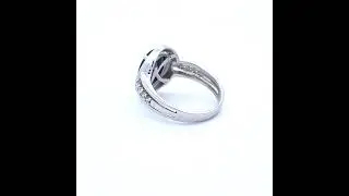 18ct White Gold, Opal and Diamond Ring
