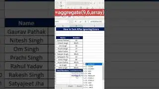 Calculate Sum after Ignoring Error values #excel #msexcel #shortsvideo #msexceltricks #shorts