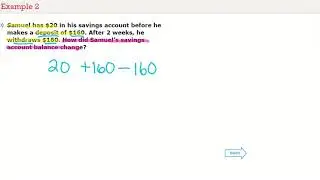 Topic 1 Lesson 1-1 Example 2: Relate Integers and Their Opposites