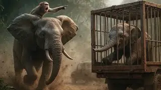 The Brave Monkey Saved the Baby Elephant and Fought Back the Hunters | Emotional Story