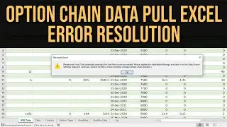 How to Fix NSE Option Chain Connection Error in Excel | Authentication error |
