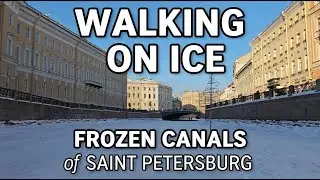 ❄️ Walking on Frozen Canals | Saint Petersburg Winter Silent Walk 4K60 | Red Bridge to Hermitage