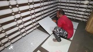 WoW Excellent Flooring Design!-How to install floor tile Accurately Easy and Fastest-sand cement