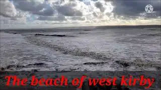 The West kirby  beach during  high tide with relaxing background music