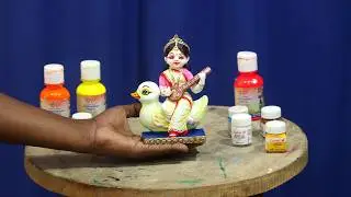 How to make saraswati murti making and coloring Part 2 | clay art