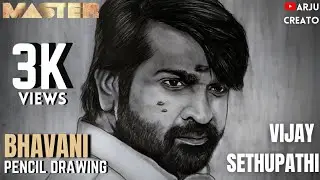 Vijay Sethupathi Pencil Drawing | Bhavani | Master movie
