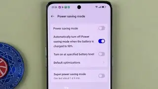 На OPPO Reno8 T 5G Android 14 режим энергосбережения автоматически отключается при достижении 90%...