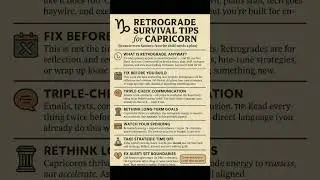 Capricorn&rsquo;s Retrograde Survival Guide ♑️ | 7 Tips to Stay Grounded #maatoracles #retrograde