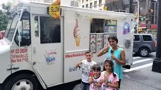 Buying Ice Cream from the Ice Cream Truck in New York City - Vlog