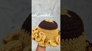 crochet 🧶 Ruffle Hat chocolate 🍫 and caramel ouweeee!! #crocheting