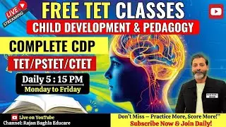 DAY-2 | FREE CDP CLASSES  DAILY 5:15 PM  I TET/PSTET/CTET | By RAJAN BAGHLA SIR