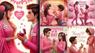 Propose Day AI Photo Editing || Happy Propose Day Name Video Editing- Bing Image Creator Propose Day