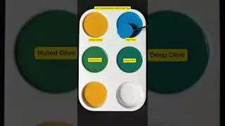Mixing Yellow Ochre and Dark Teal: Discovering a New Color #mix #asmr #colors  #games