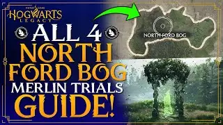 Hogwarts Legacy - All 4 North Ford Bog Merlin Trials Guide - (BEST GUIDE)