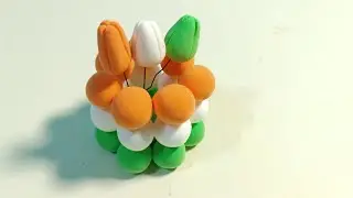 DIY Tri Color Clay Craft | Independence Day Clay Flower Pot