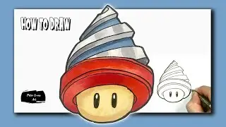 How to Draw Drill Mushroom from Super Mario Wonder