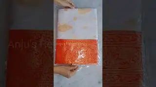 Beautiful Saree under ₹700 l Flipkart White saree with Red Border l #shorts #shortsfeed #review