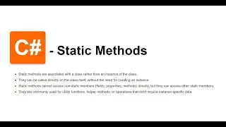Static methods and static classes in C# in 4 minutes