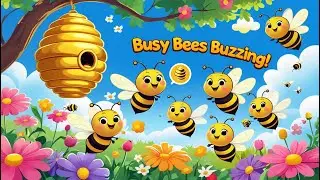 🐝 Busy Bees Buzzing | Fun Bee Song for Kids | Educational Nursery Rhyme 🌼🎶
