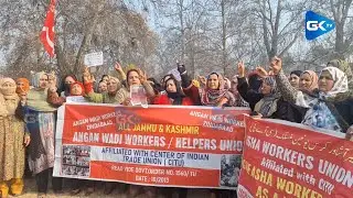 Профсоюз CITU и работники детских садов проводят акцию протеста против новых трудовых законов.