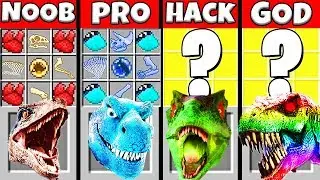 Minecraft Battle: NOOB vs PRO vs HACKER vs GOD: SUPER DINOSAUR CRAFTING CHALLENGE / Animation