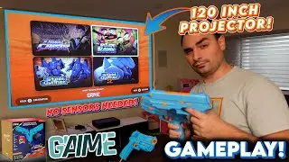 Консоль Gaime Plug and Play LightGun с игрой Time Crisis! Игровой процесс на 120-дюймовом проекци...