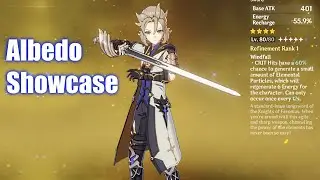 Genshin Impact - LvL 80 Albedo Skills & Talents Showcase (Test Domain)