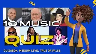 10 True or False Music/Entertainment Quiz Game. Volume 1. Medium Level.