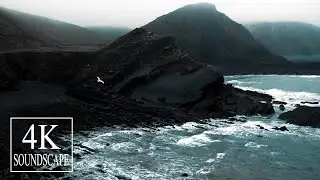 Flying Vagabond Ep.1 | Moody ocean ambience | 1 hour aerials of misty coastline | 4K SOUNDSCAPE