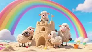 Sheep at the Seaside 🌈🐑 | Building a Rainbow Castle Song