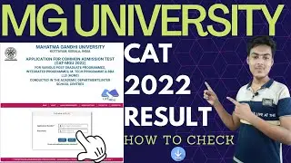 mgu cat result 2022 | how to check mg university cat result 2022