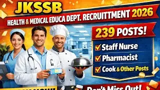 JKSSB Health Medical Education Department Recruitment 2026 | JKSSB Health Jobs  2026 | NK Computers