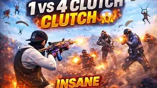 INSANE 1 vs 4 CLUTCH 😱🔥 | Free Fire Smooth Gameplay