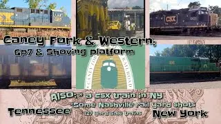 GP7 CANEY FORK & WESTERN (and a cool caboose shoving platform) CSX in New York & Nashville yard