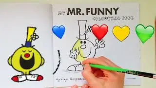 Mr. Funny Colouring Book | Colour with Gitte | How to colour Mr. Men character | Learn to colour 