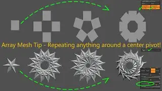 Z Brush Array Mesh to Repeat Meshes around a Center Pivot
