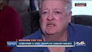 Homeowner upset after Greenwood snow plow damages mailbox